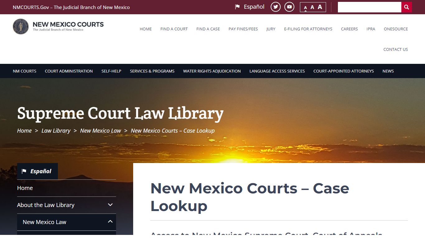 New Mexico Courts – Case Lookup | Law Library - nmcourts.gov